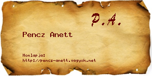 Pencz Anett névjegykártya