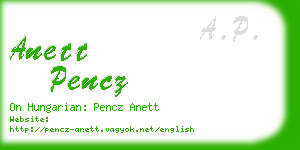 anett pencz business card